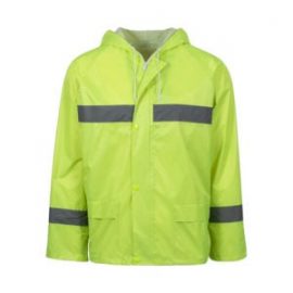 Rebel Rubberized Hi-Viz Reflective Lime Rainsuit Rainsuits