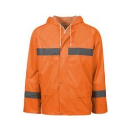 Rebel Rubberized Hi-Viz Reflective Orange Rainsuit Rainsuits